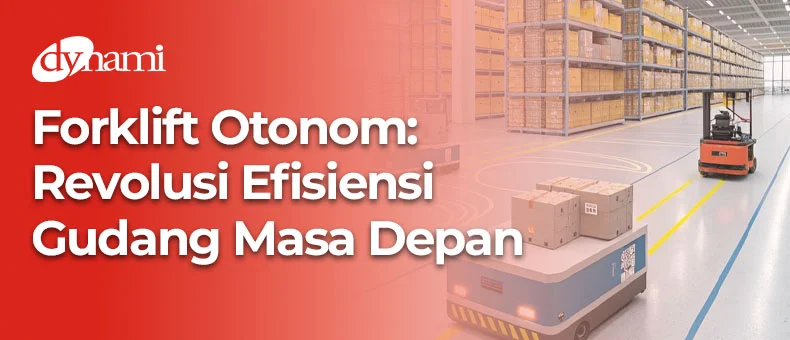banner artikel forklift otonomon AI tanpa awak kemudi untuk gudang masa depan